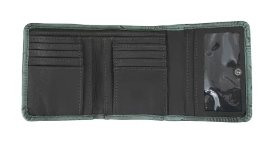 American West Tooled Collection: Leather Tri-Fold Wallet With Concho