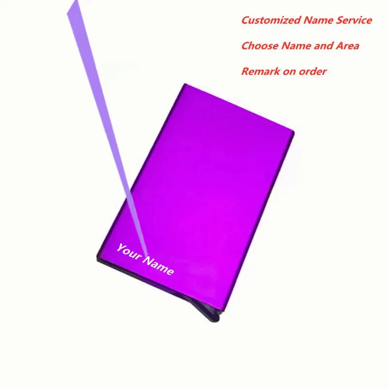 Anti-theft ID Credit Card Holder Minimalist Porte Carte Thin Aluminium Metal Wallets Pocket Case Bank Women Men Credit Card Box