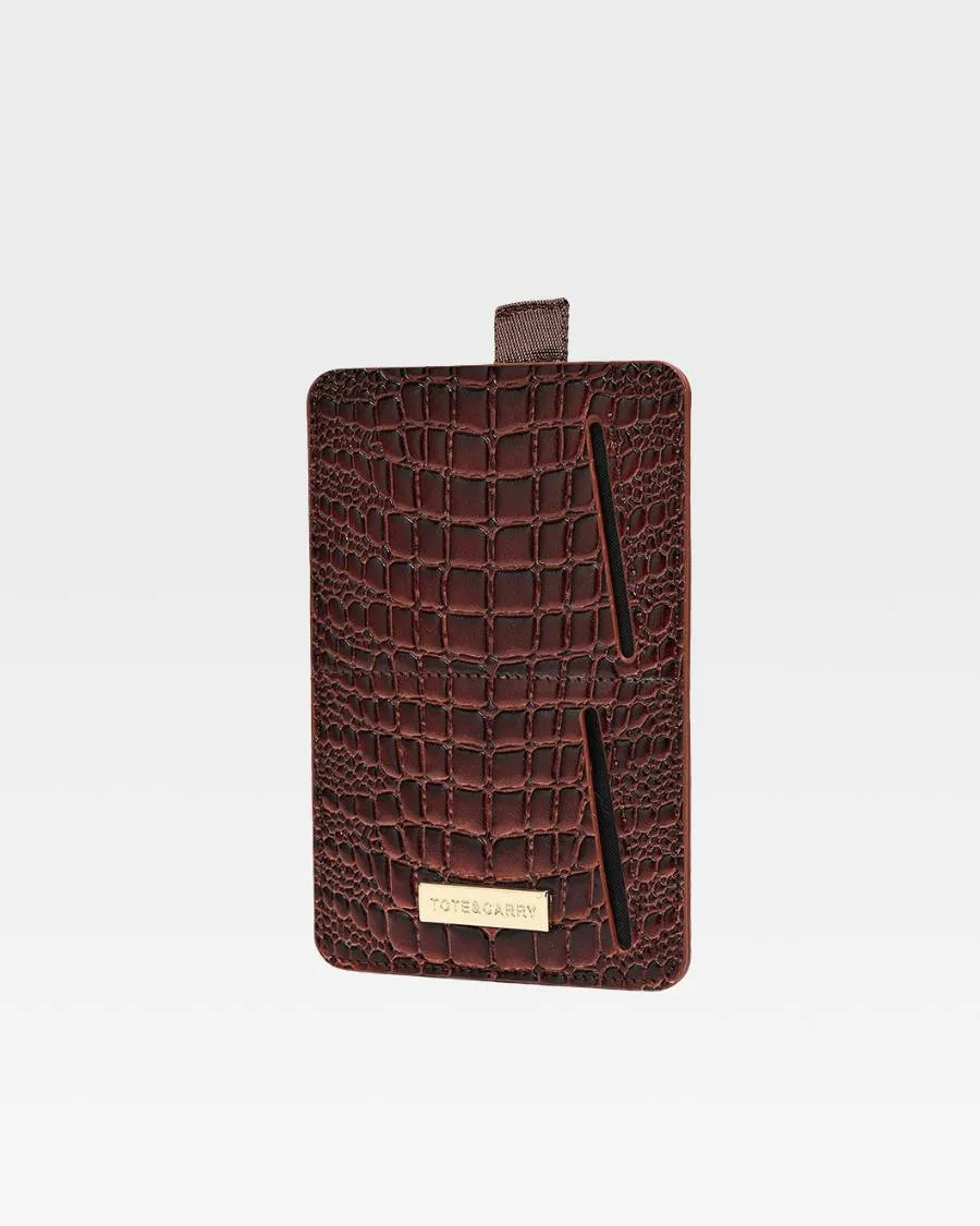 Apollo 2 Passport Holder in Caramel Brown