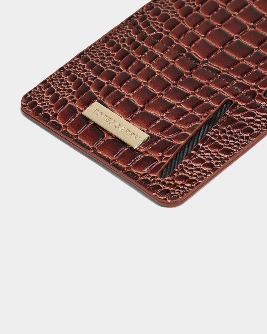 Apollo 2 Passport Holder in Caramel Brown