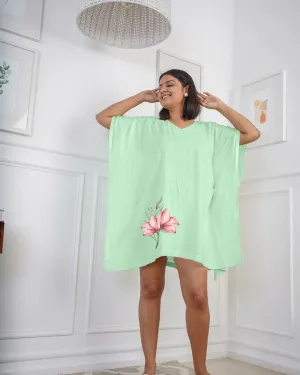 Appealing Top Tunic Plus Size Mint Cotton Blend For Women