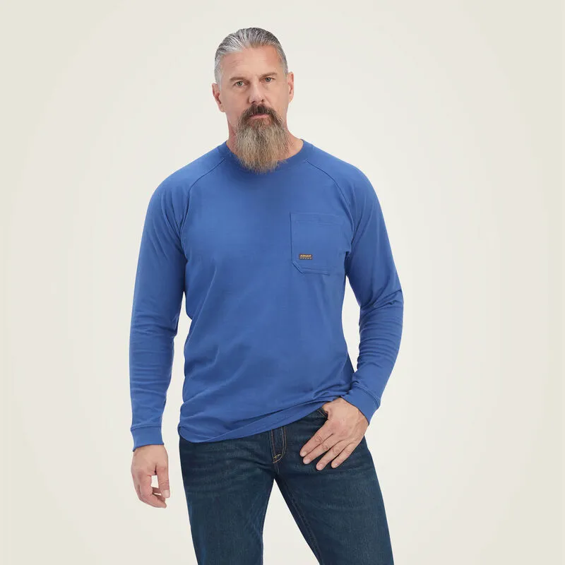 Ariat Rebar Roughneck Graphic LS T-Shirt True Blue-Alloy