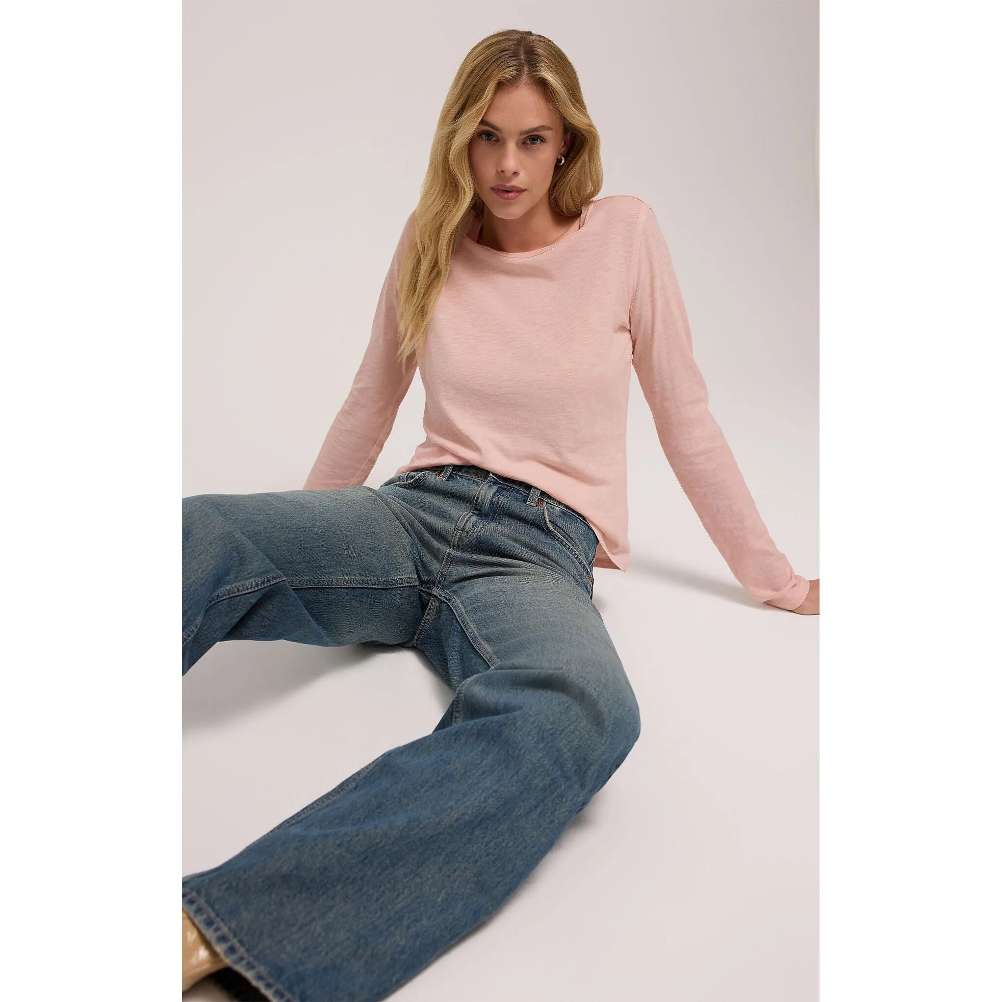 Arlet Slub Top in Pink Salt