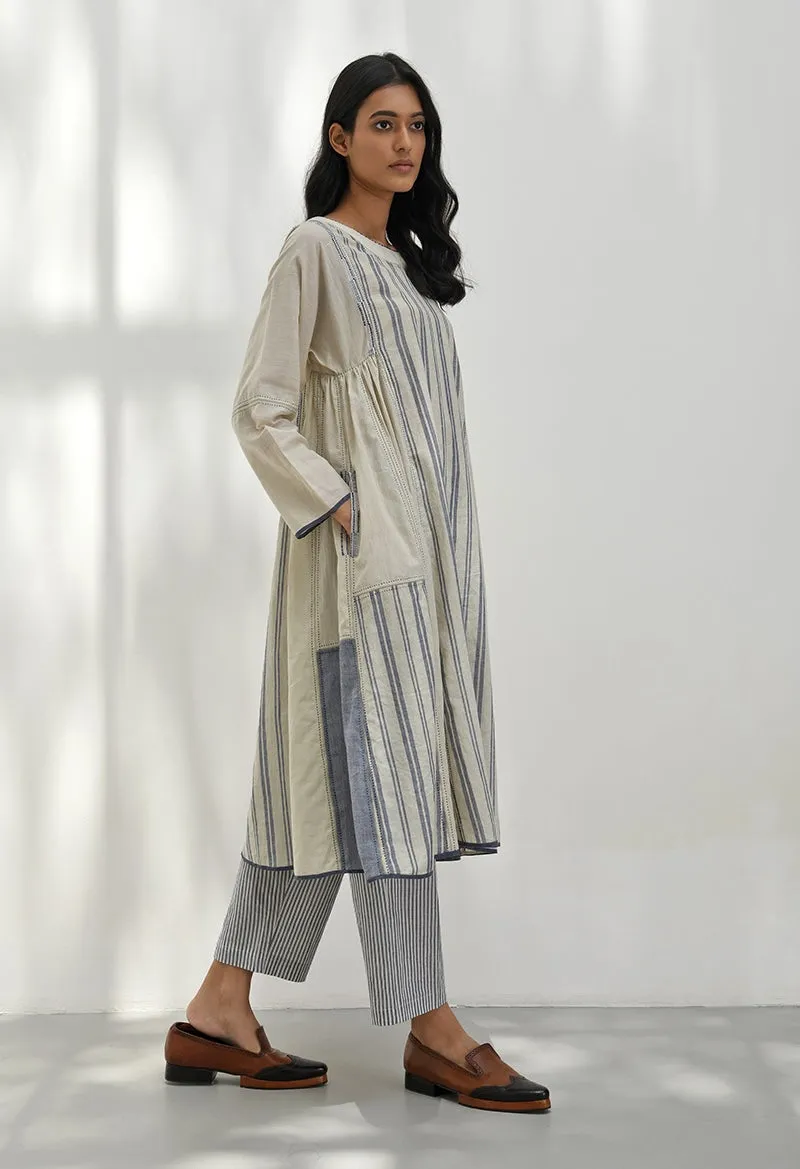 Athena beige striped tunic