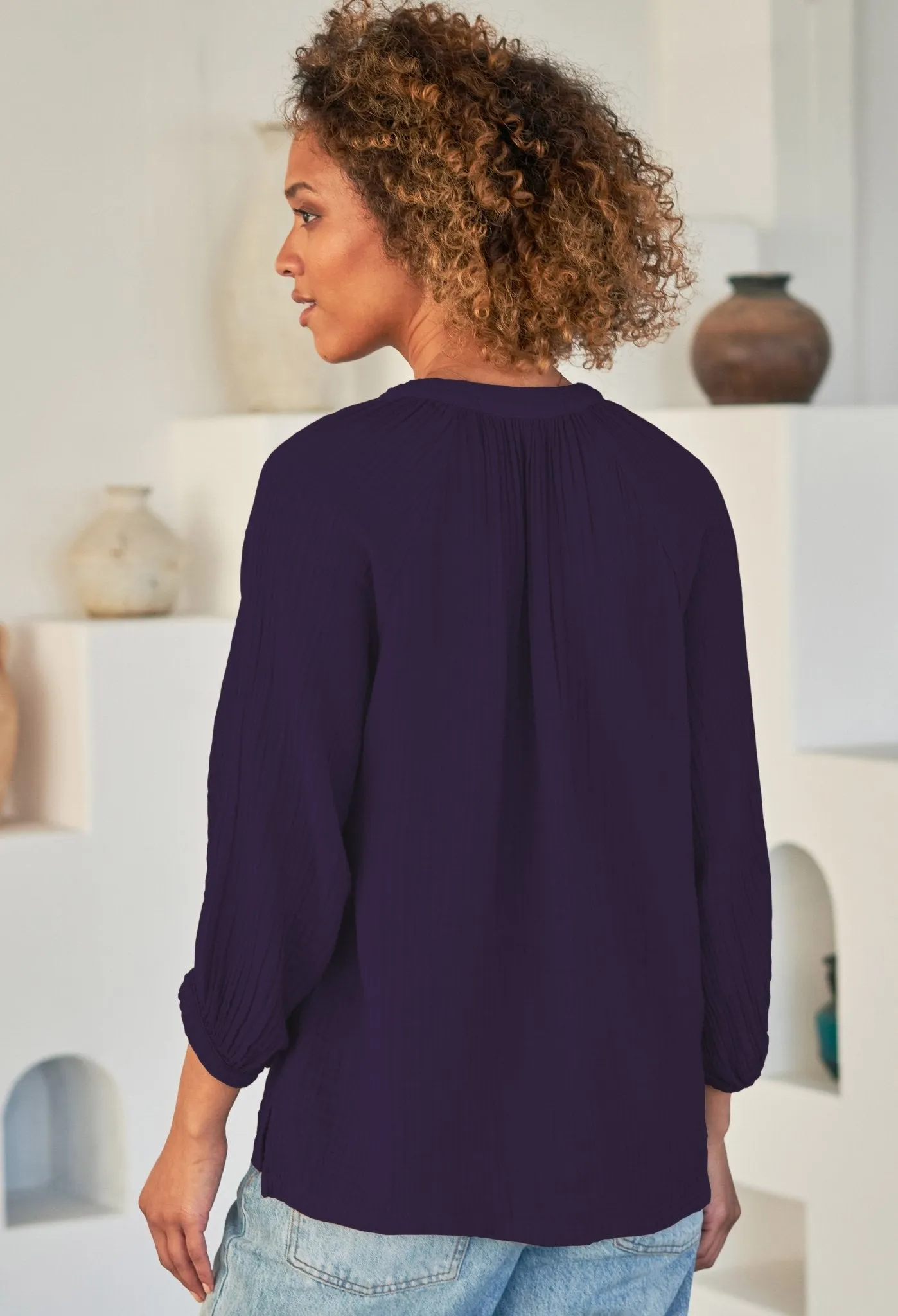 Aubergine Gauze Top