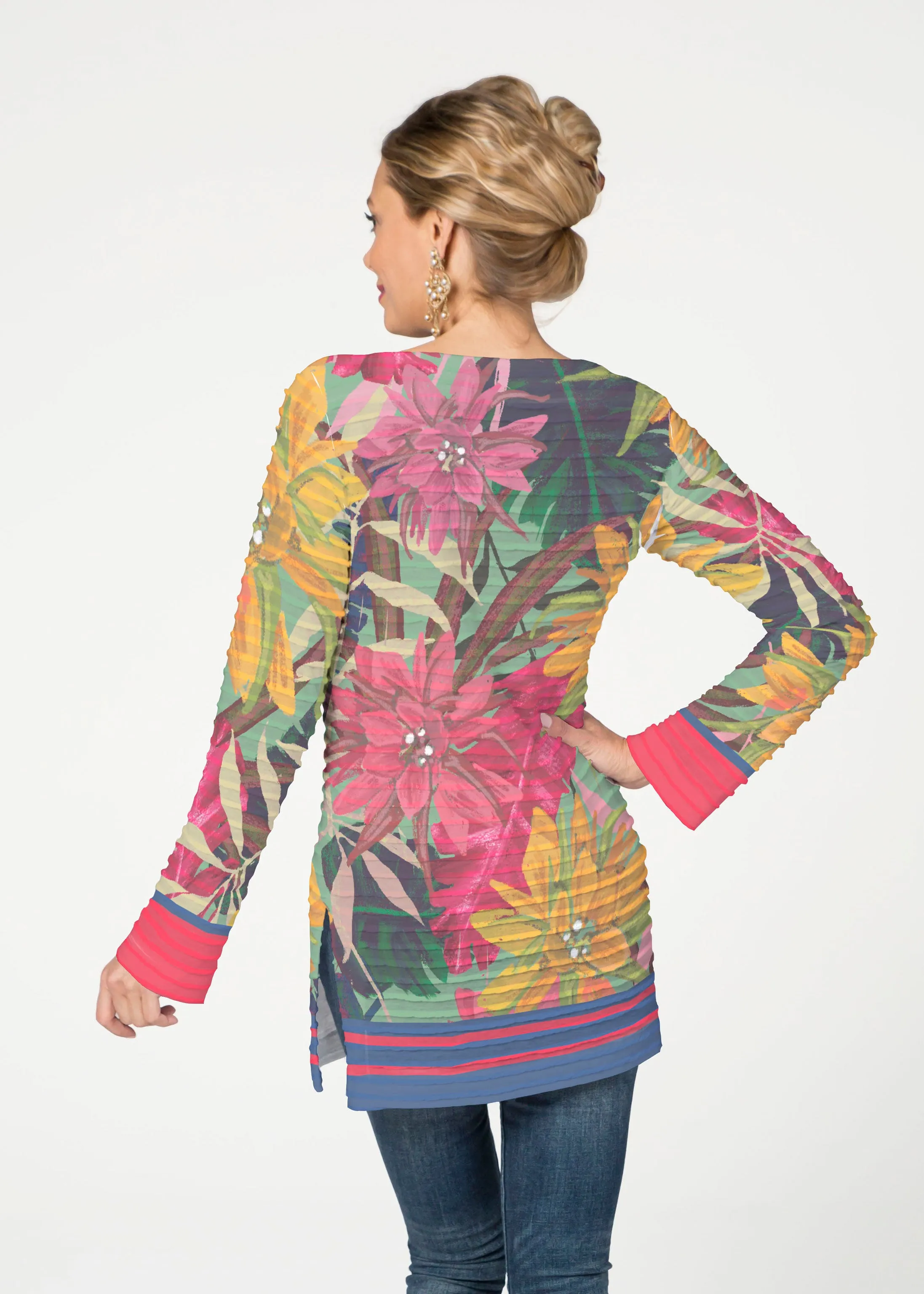 Autumn Stripe (17196) ~ Banded Boatneck Tunic
