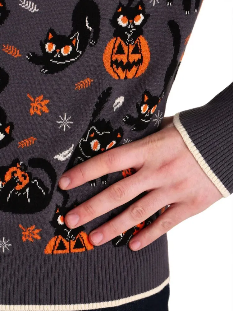 Autumn Vintage Sweaters Winter Thicken Knitwear Pullovers Women Pumpkin Knitted Long Sleeve Sweater Pullover Halloween Tops