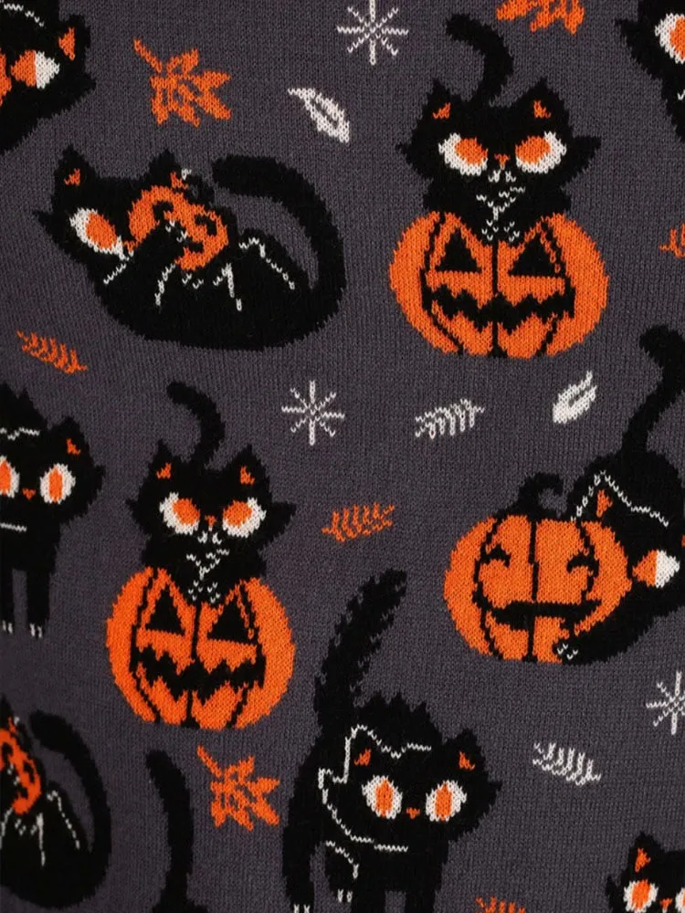 Autumn Vintage Sweaters Winter Thicken Knitwear Pullovers Women Pumpkin Knitted Long Sleeve Sweater Pullover Halloween Tops
