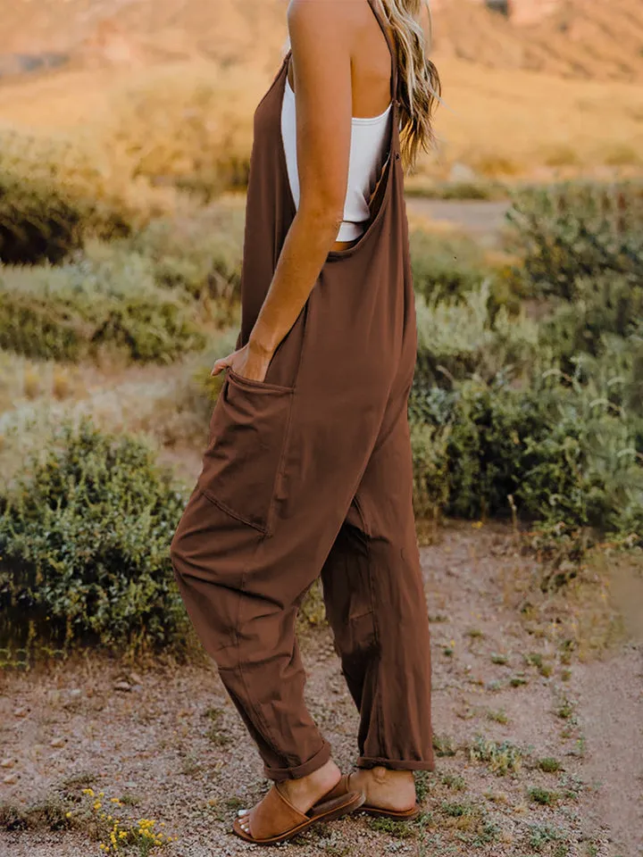 Ava Sleeveless V-Neck Pocketed Jumpsuit