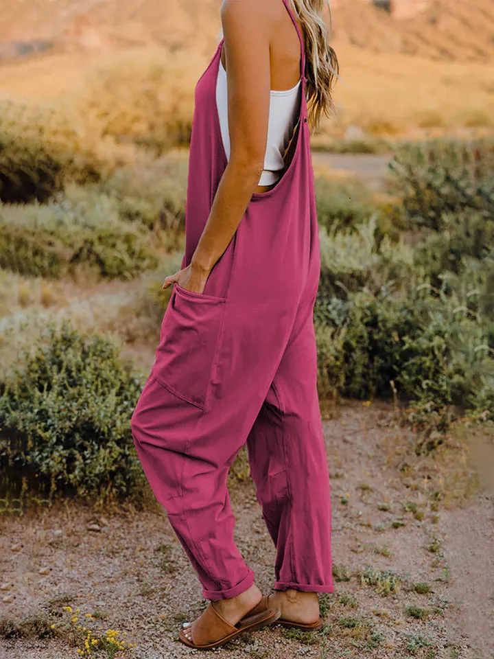 Ava Sleeveless V-Neck Pocketed Jumpsuit