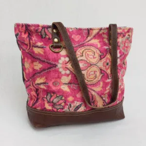 Backyard 'Kathleen' Tote Bag ~ Canvas/Leather