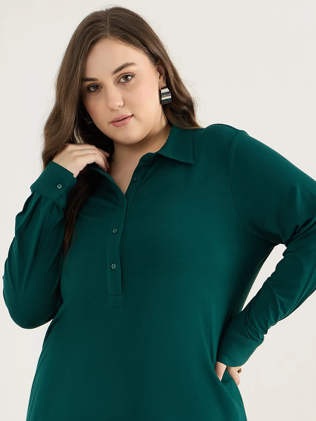 Bamboo Green Assymetric Tunic