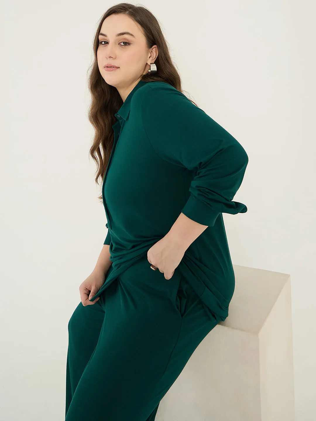 Bamboo Green Assymetric Tunic
