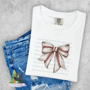 Baseball Coquette Bow Graphic T-Shirt