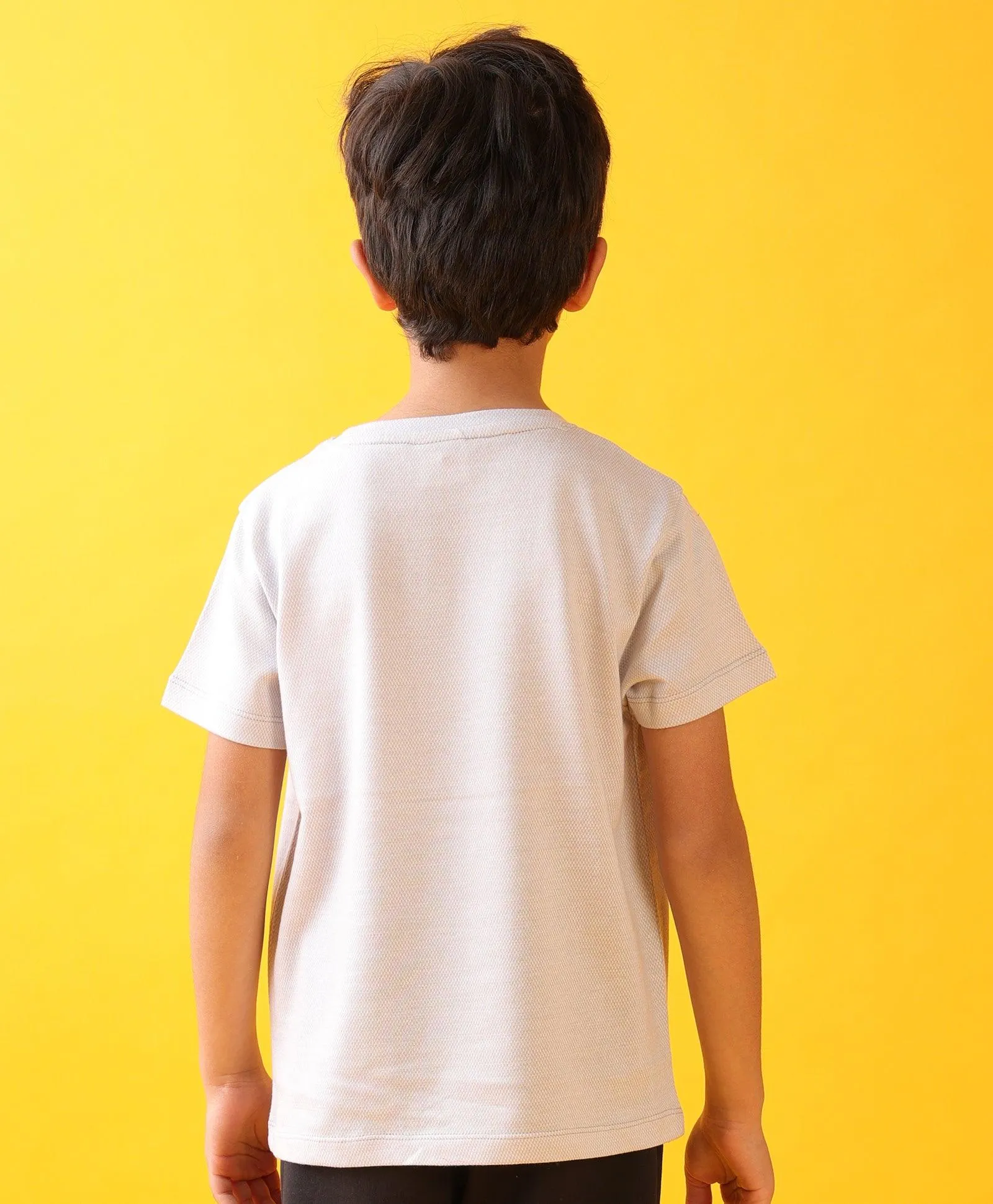 BASKETBALL GREY SHORT SLEEVES BOYS T-SHIRT - LT GREY