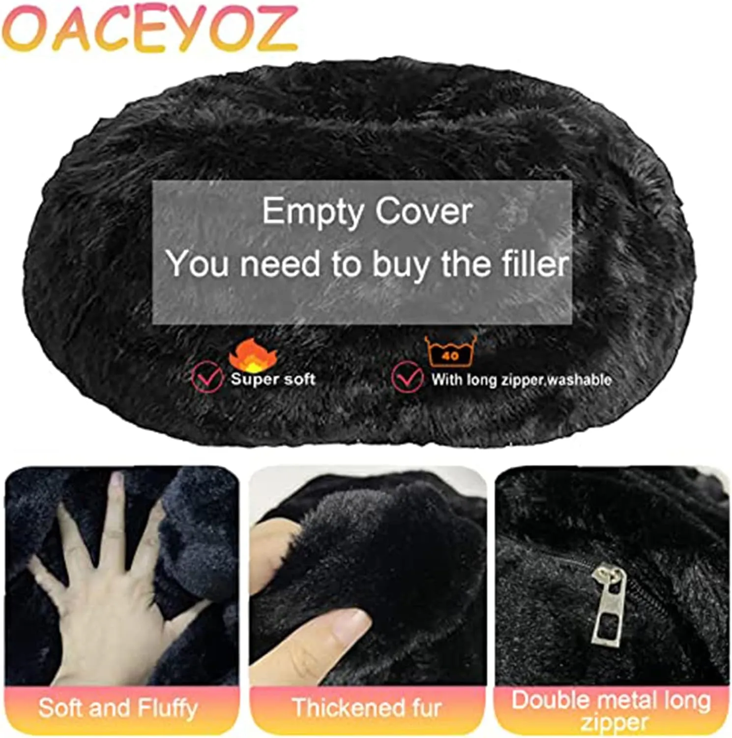 Bean Bag Chairs Giant Bean Bag Cover Only Soft Fluffy Fur Bean Bag 7Ft