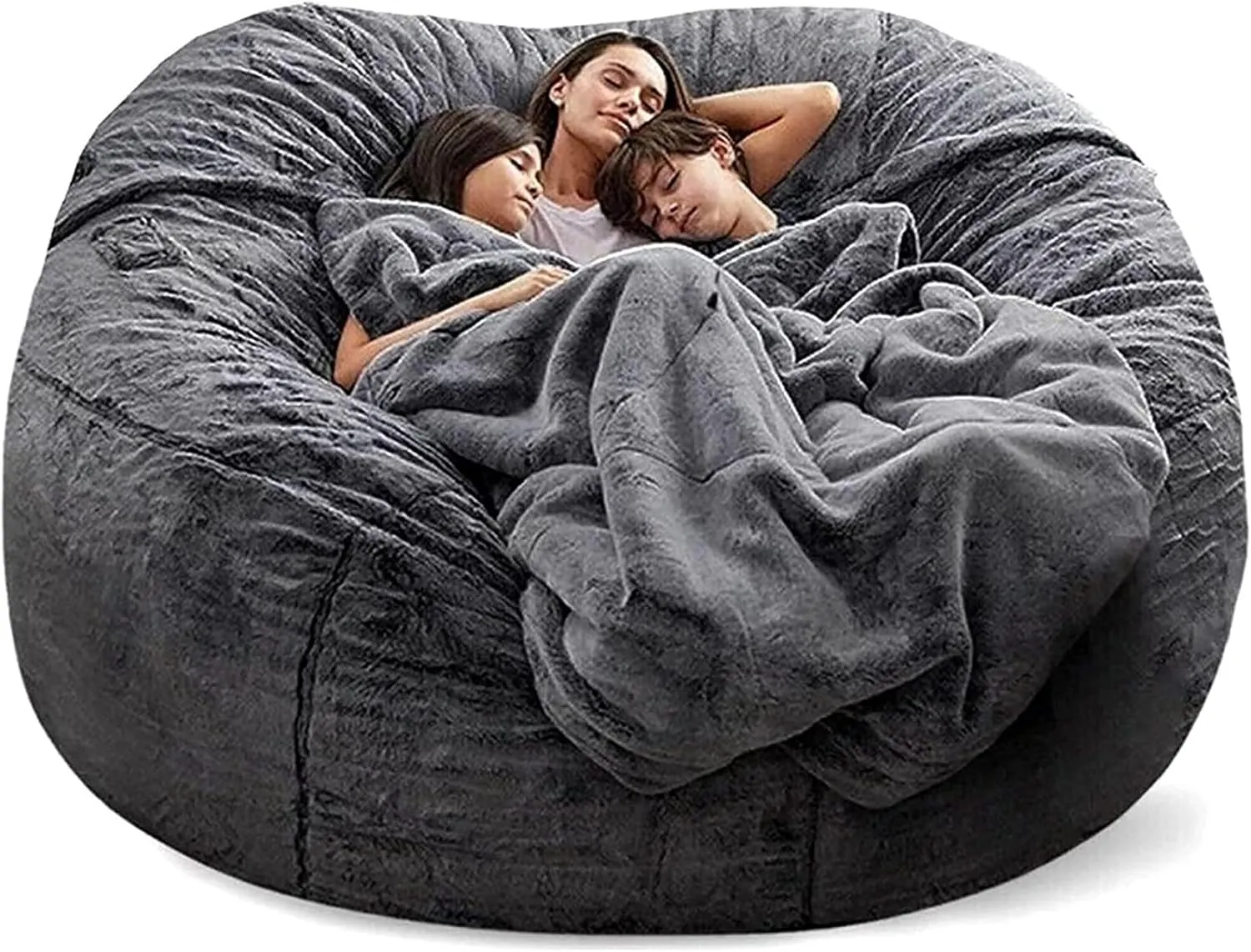 Bean Bag Chairs Giant Bean Bag Cover Only Soft Fluffy Fur Bean Bag 7Ft