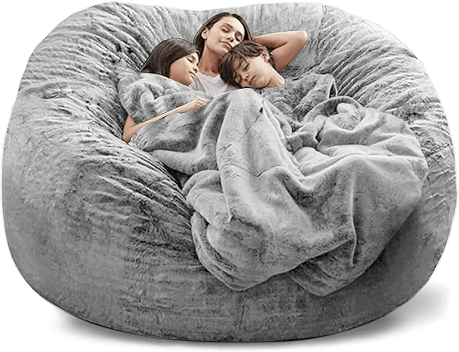 Bean Bag Chairs Giant Bean Bag Cover Only Soft Fluffy Fur Bean Bag 7Ft
