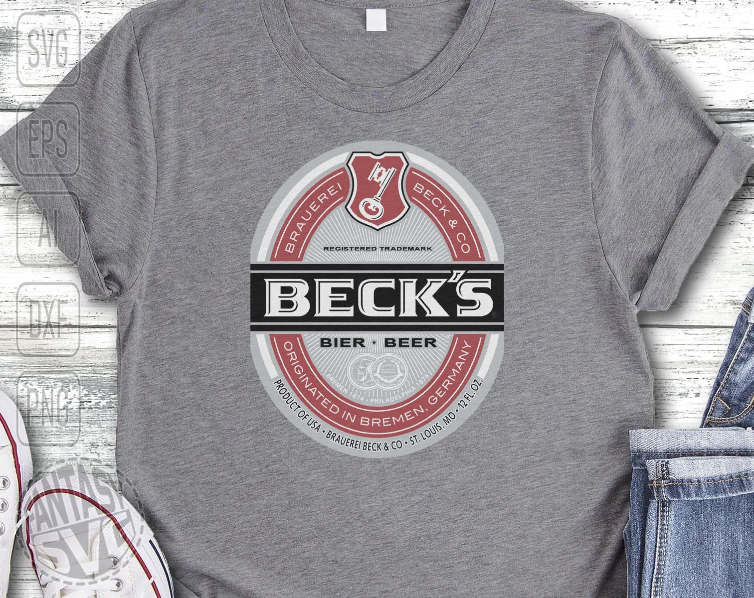 Beck's Beer Inspired Unofficial Logo Can Tumbler Wrap PNG File Printable