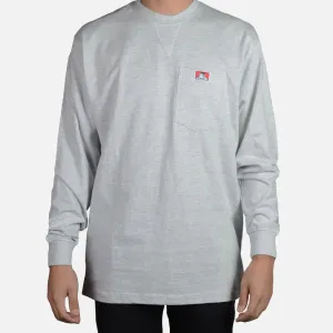 Ben Davis Men's Heavy Duty Long Sleeve Pocket T-Shirt - Ash Grey
