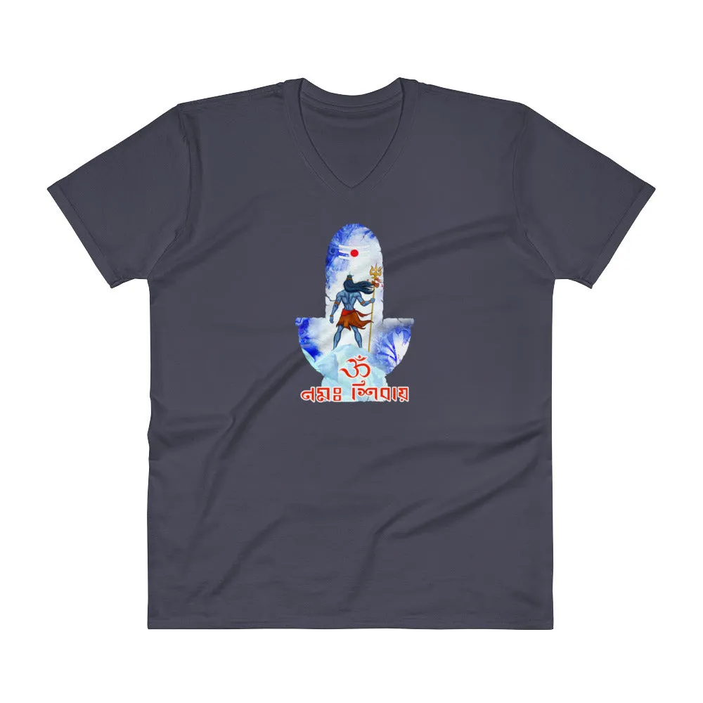Bengali Lightweight Fashion V-Neck T-Shirt - Om Namah Shivay-02