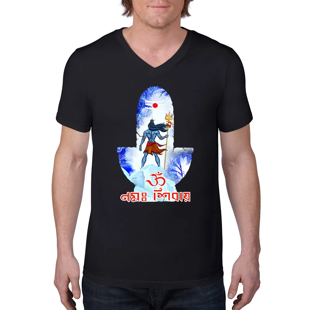 Bengali Lightweight Fashion V-Neck T-Shirt - Om Namah Shivay-02
