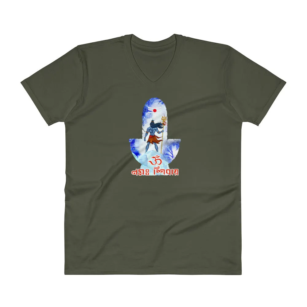 Bengali Lightweight Fashion V-Neck T-Shirt - Om Namah Shivay-02