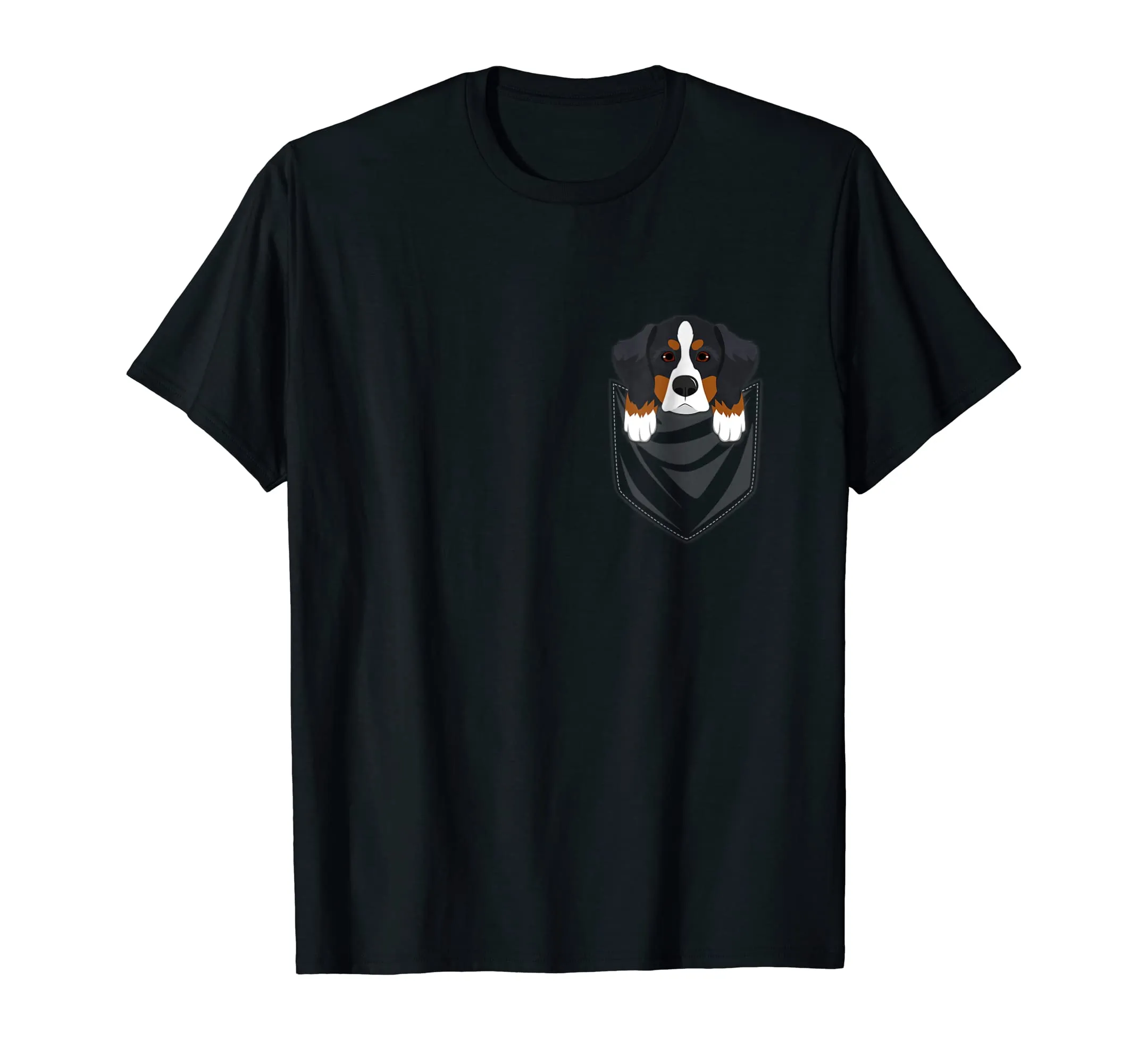 Bernese Mountain Dog Pocket Graphic T-Shirt Dog Gift Shirt
