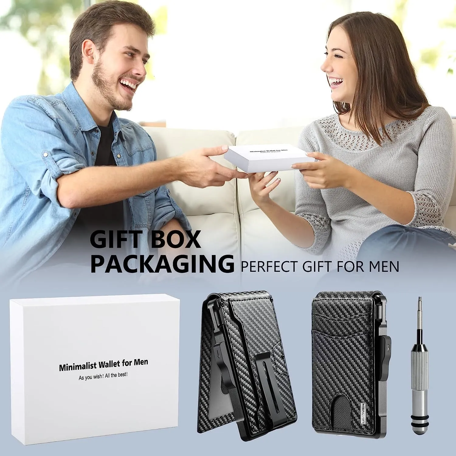 Bifold Wallet for Men - with Money Clip Slim Leather Credit Card Holder