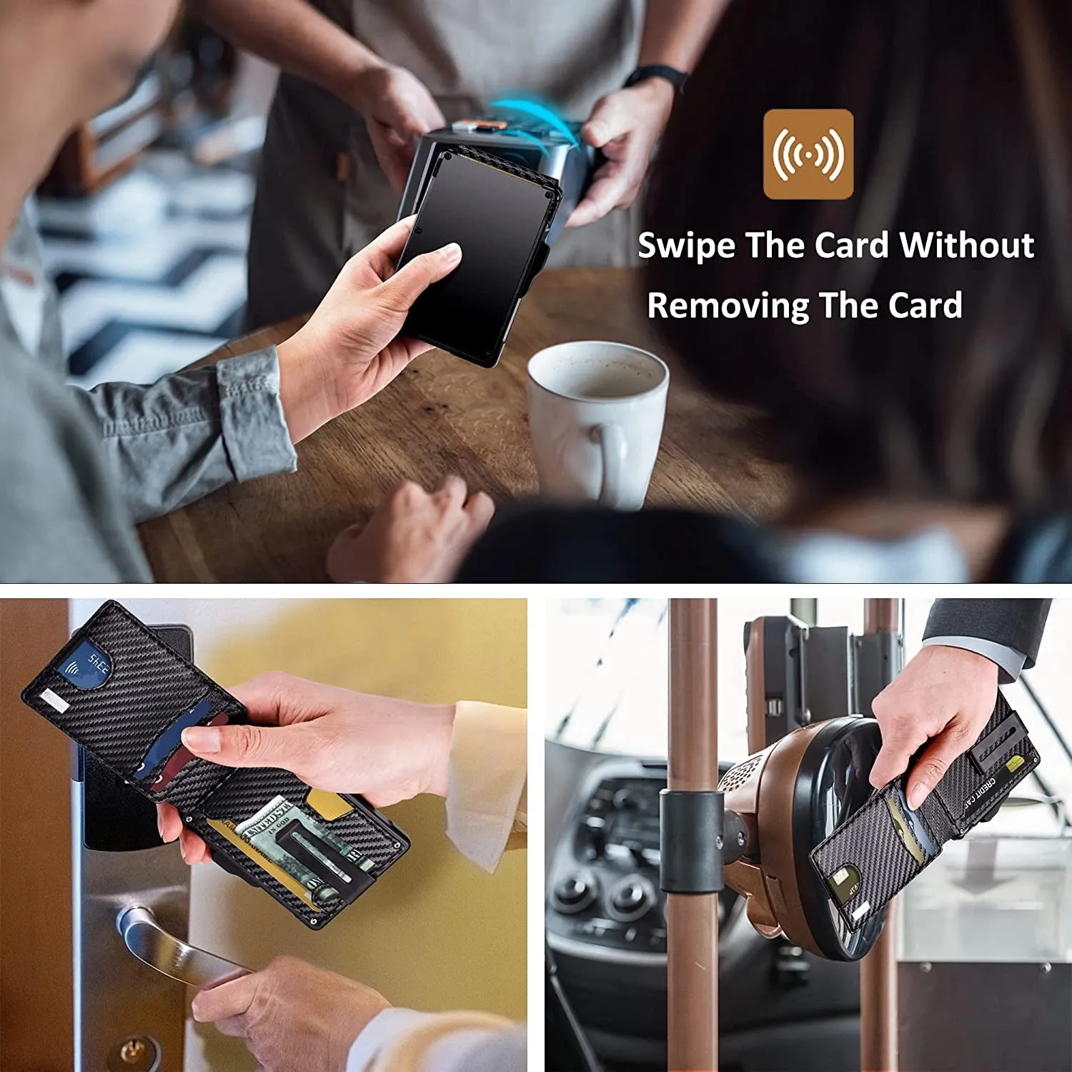 Bifold Wallet for Men - with Money Clip Slim Leather Credit Card Holder