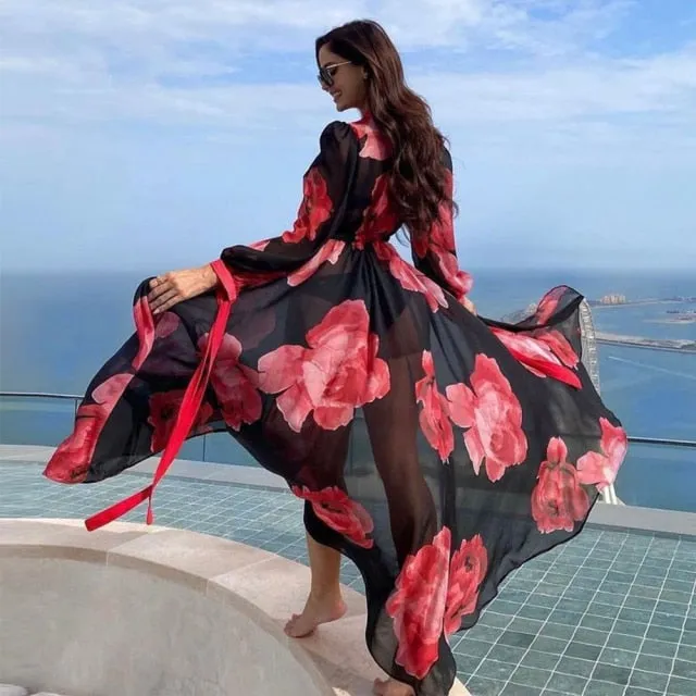 Bikini Beach Cover up Tunics for Beach Long Kaftan Bikini Cover up Sarong Beach Swimsuit cover-ups