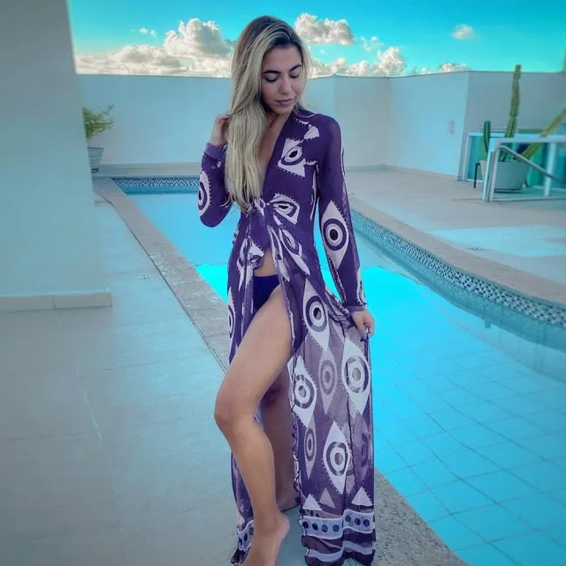 Bikini Beach Cover up Tunics for Beach Long Kaftan Bikini Cover up Sarong Beach Swimsuit cover-ups