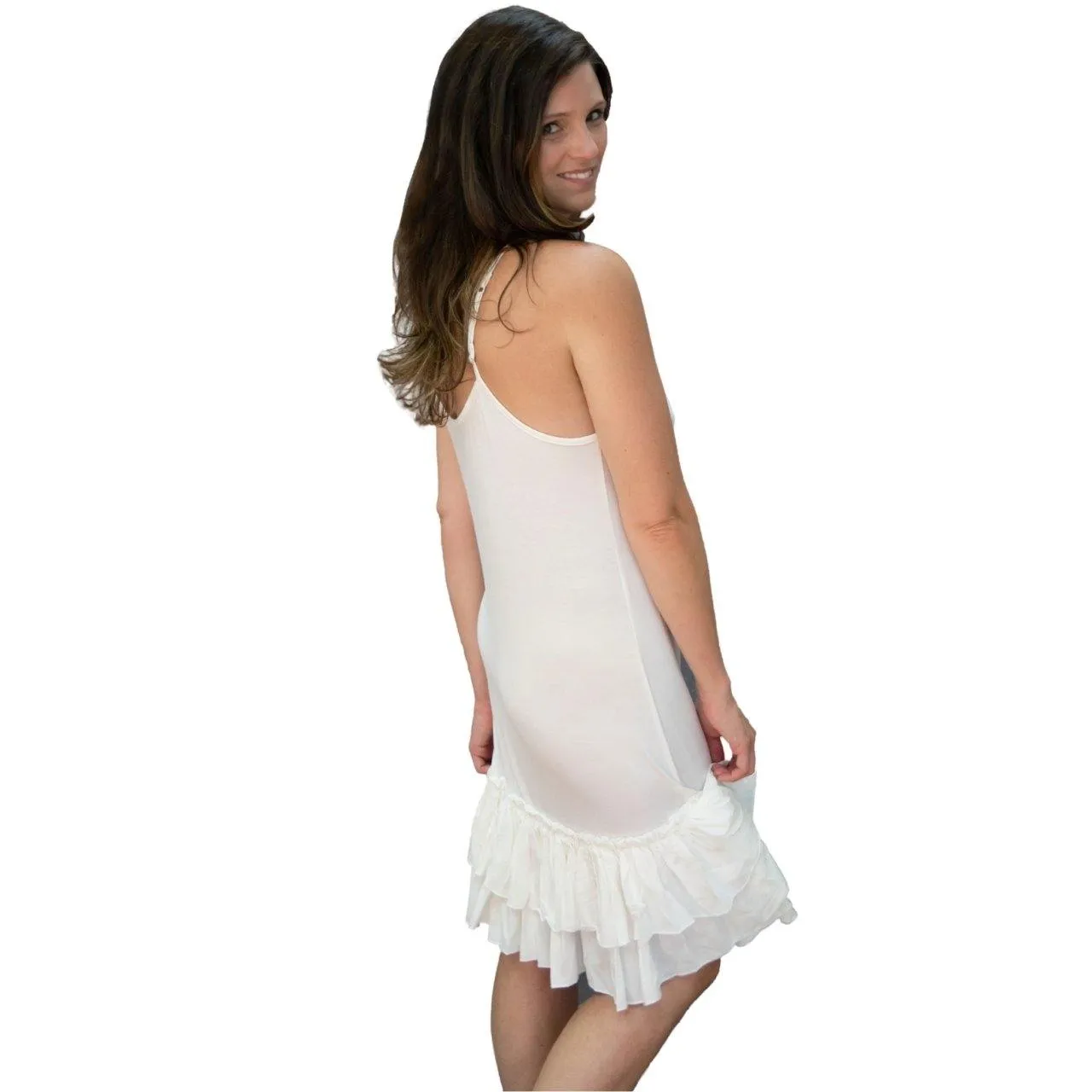 Black Double Ruffle Dress Extender Slip