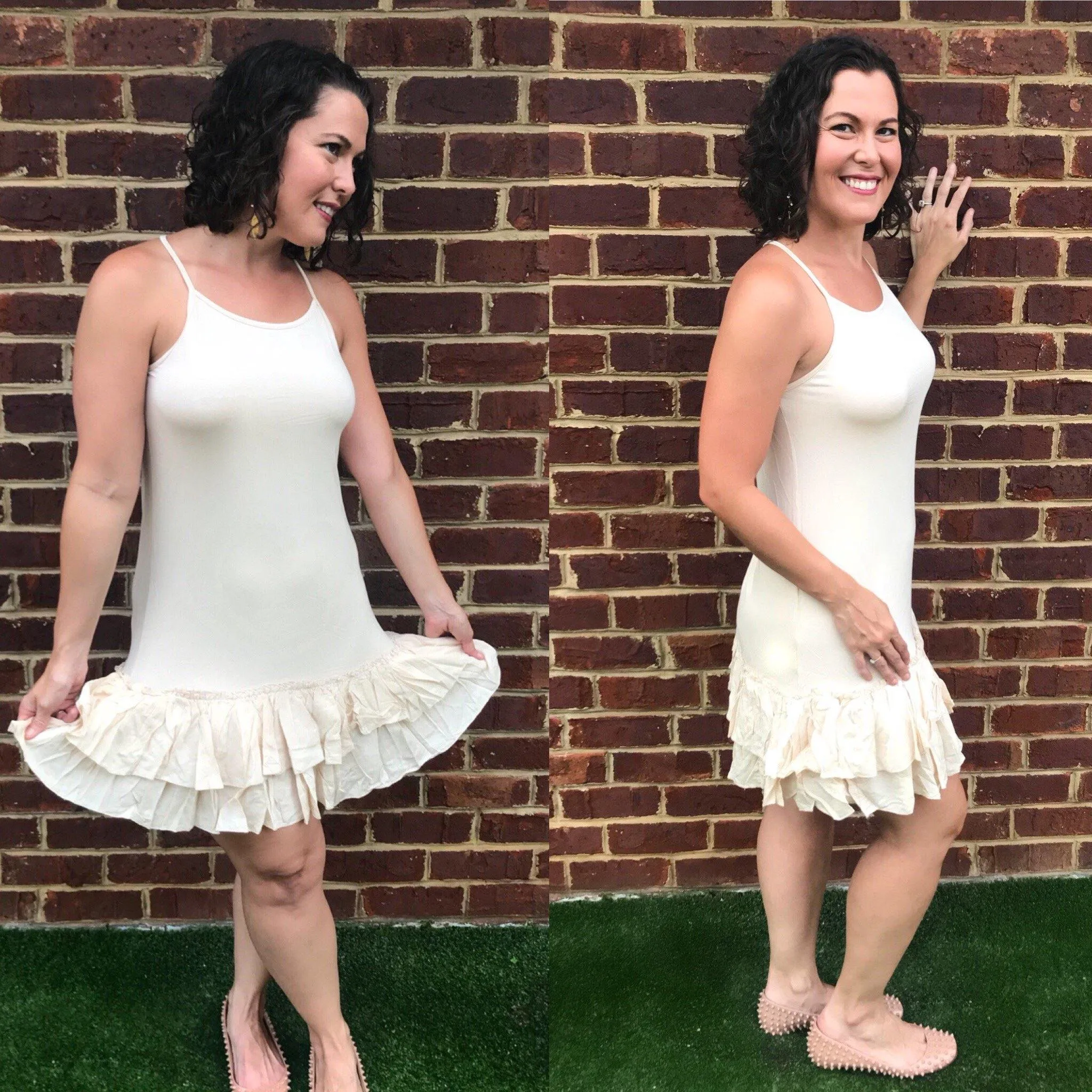 Black Double Ruffle Dress Extender Slip
