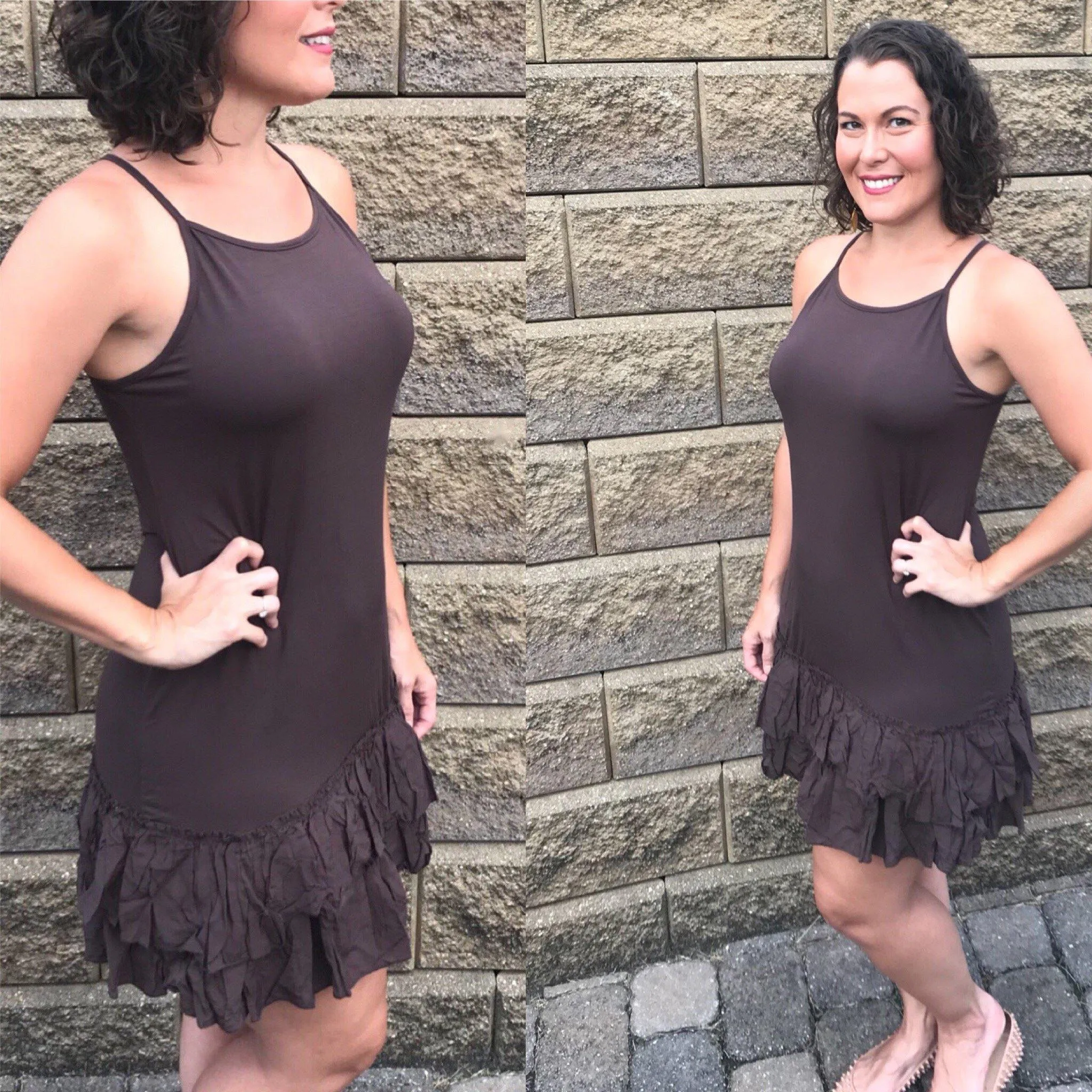 Black Double Ruffle Dress Extender Slip