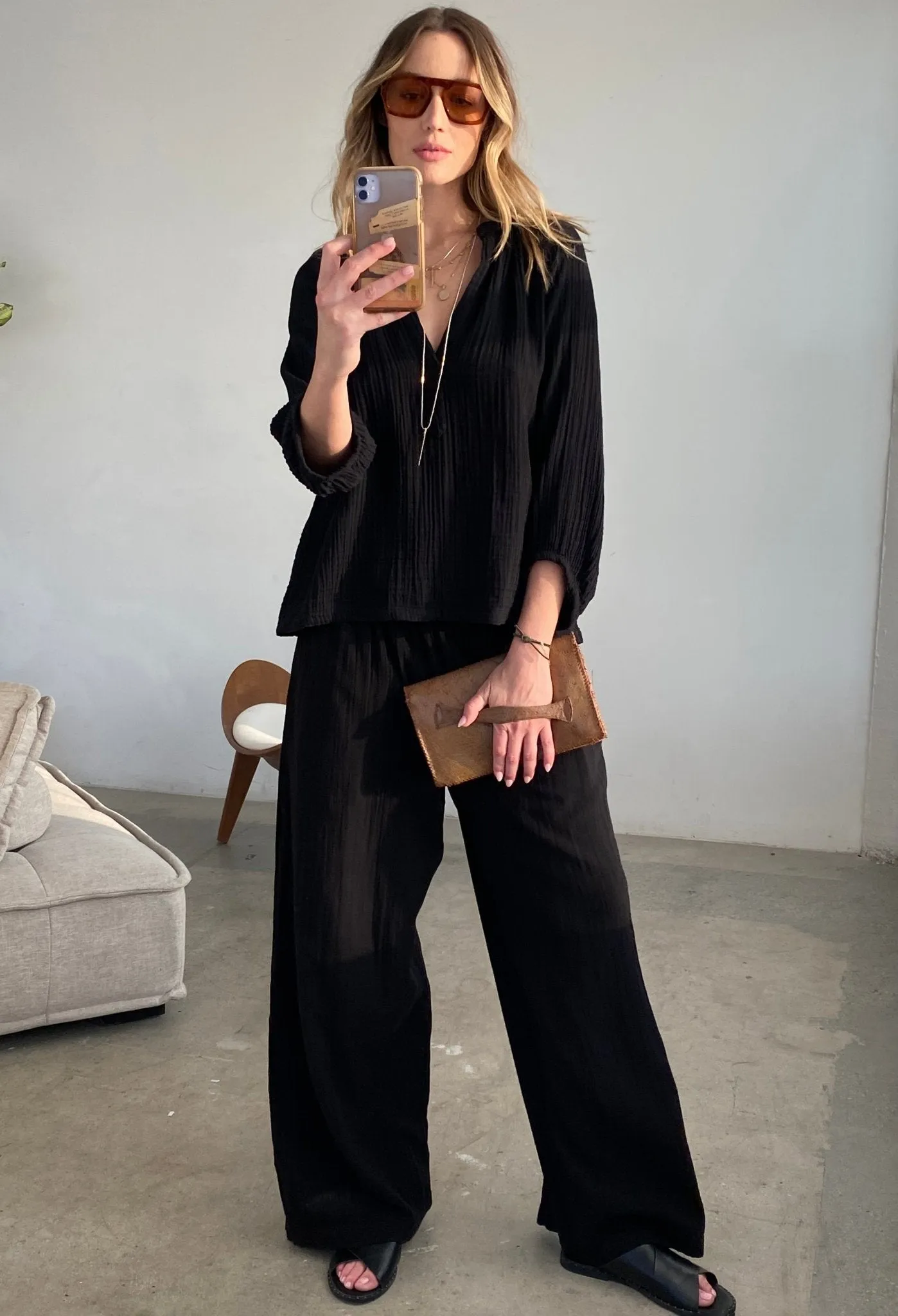Black Gauze Top