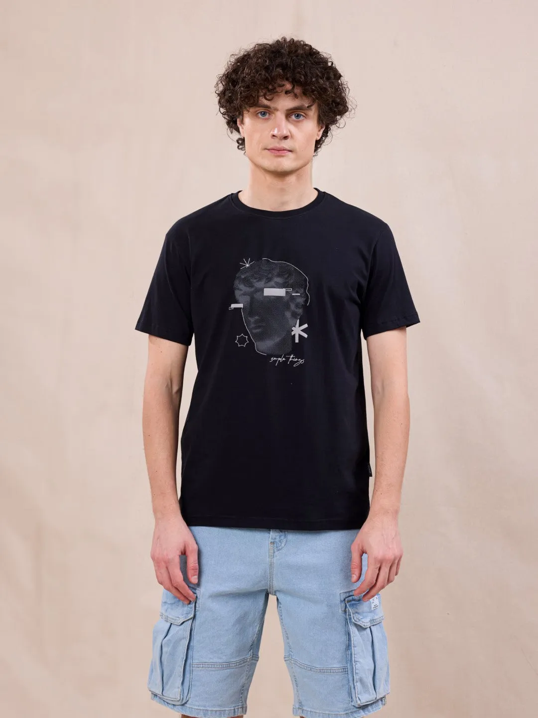 Black Graphic Print T-Shirt