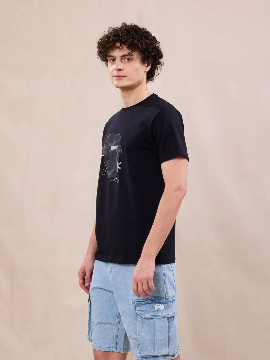 Black Graphic Print T-Shirt