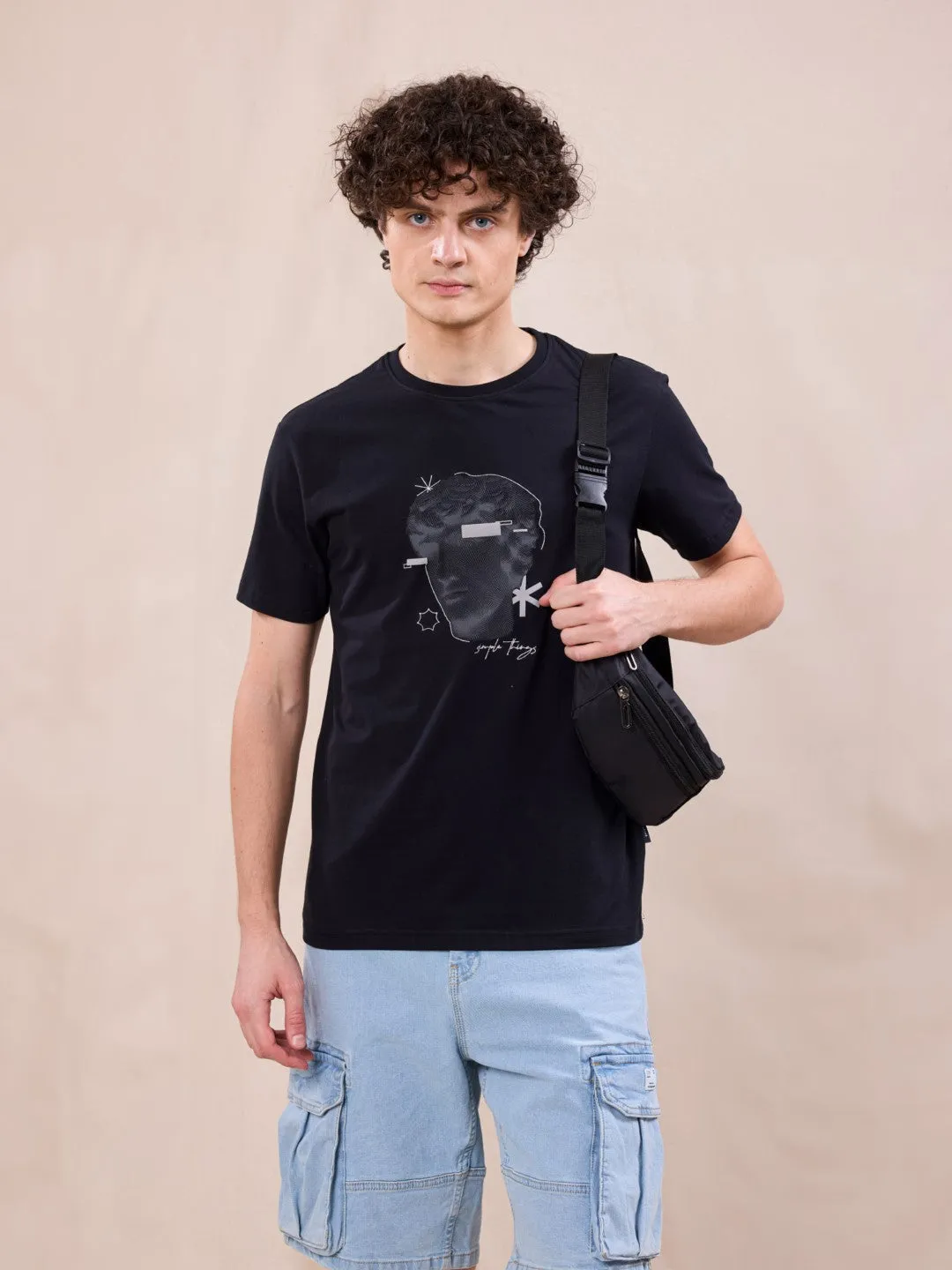 Black Graphic Print T-Shirt