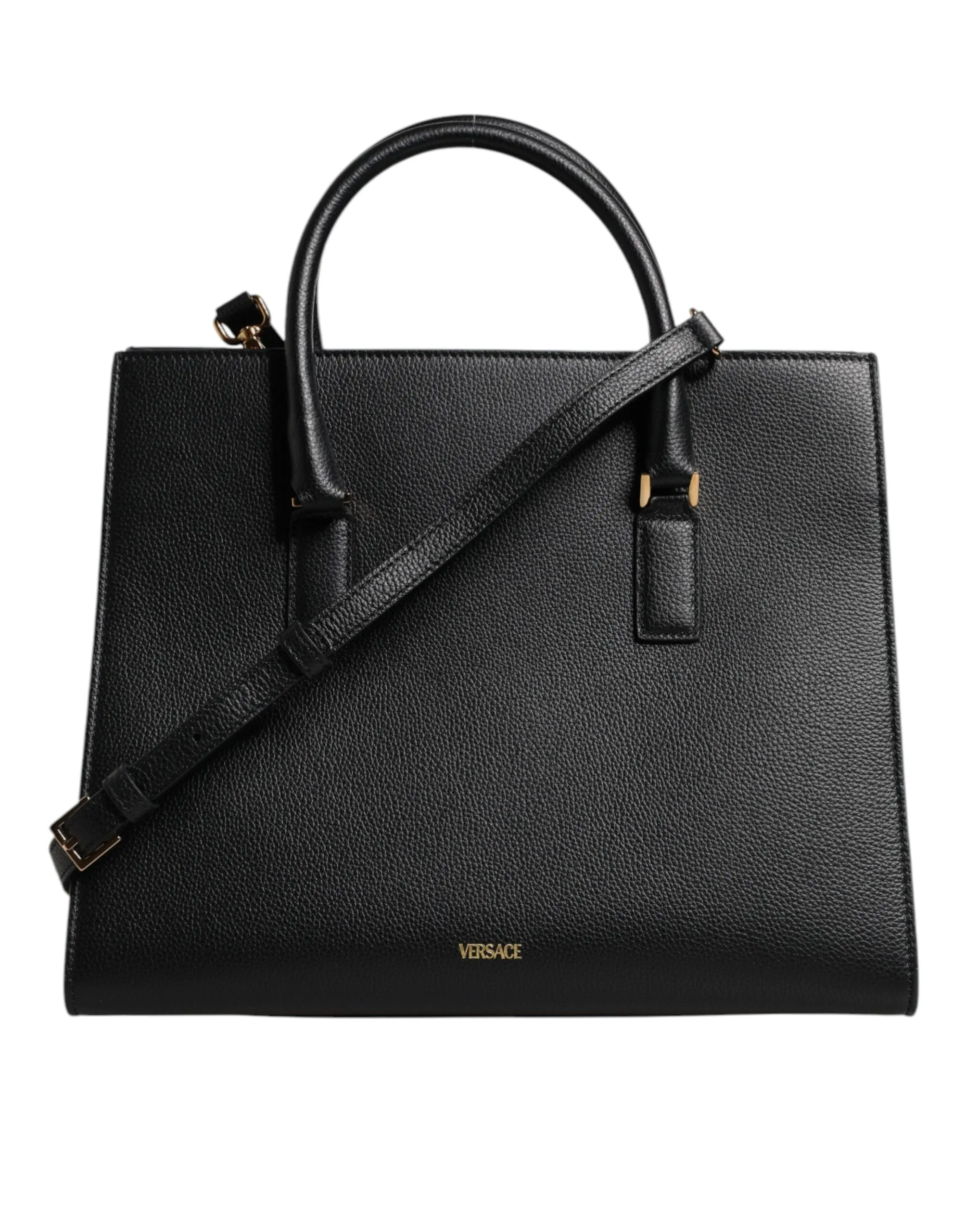 Black Large Leather Top Handle Shoulder Crossbody Bag
