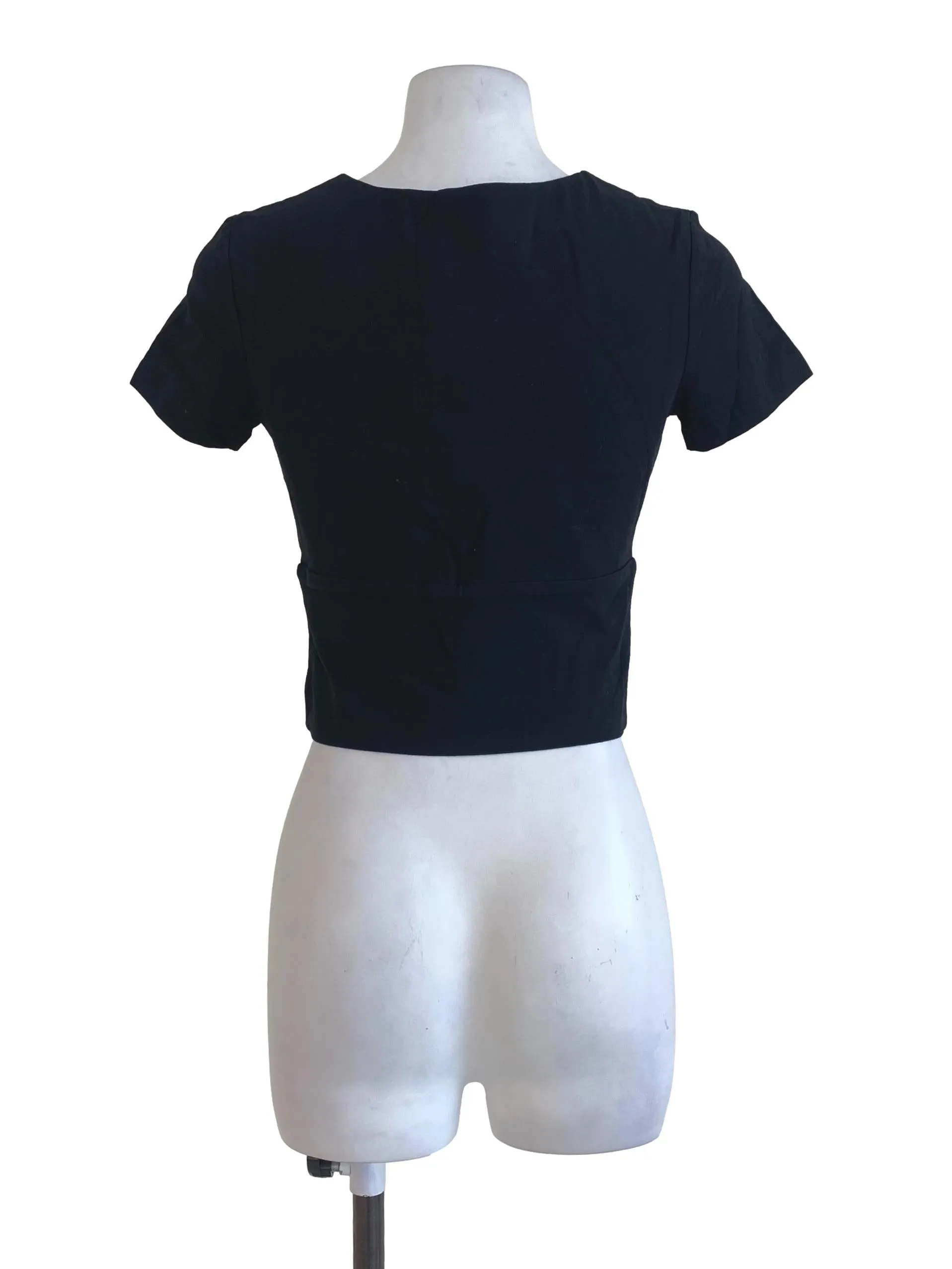 Black Plain Crop Top