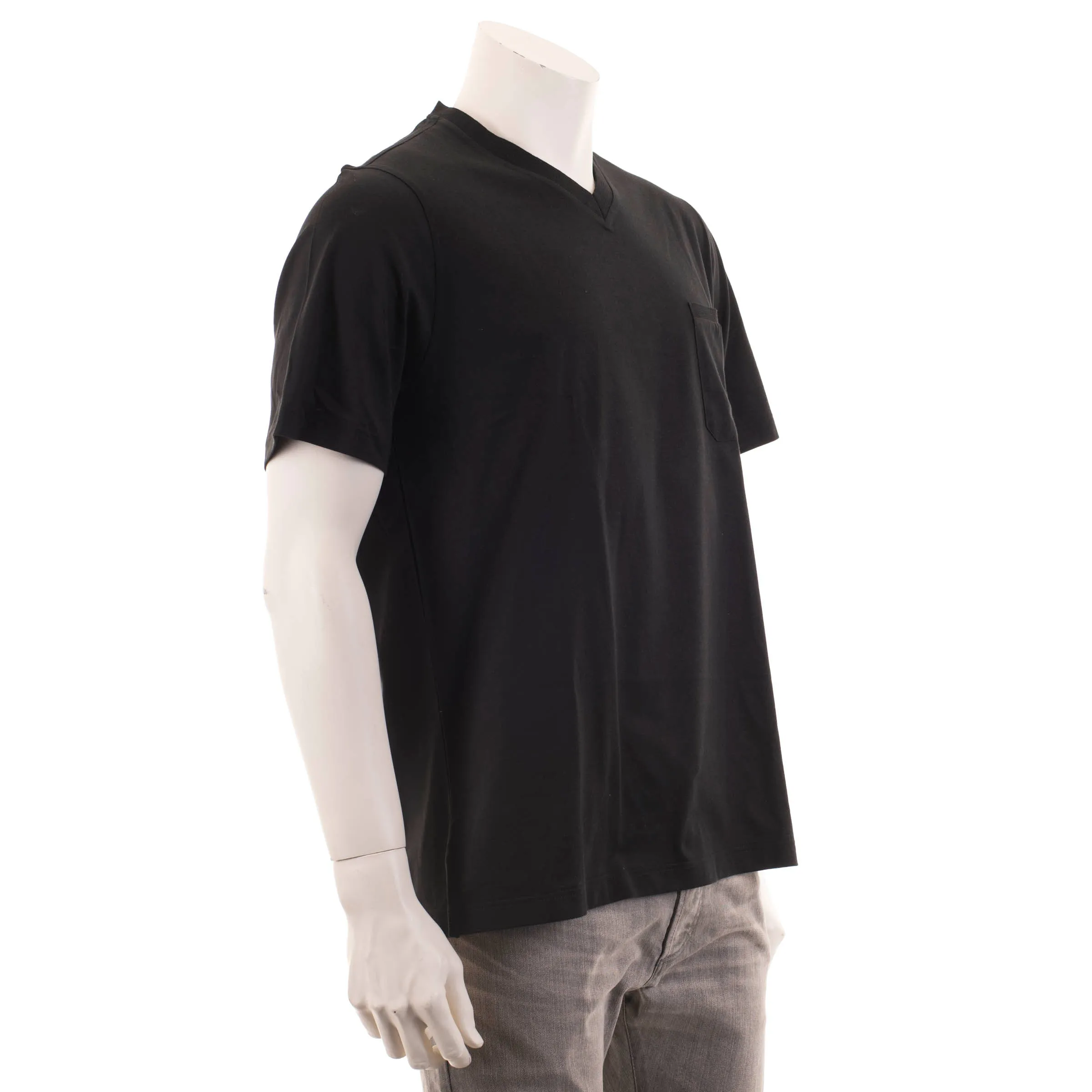 Black V-Neck T-Shirt With Pocket