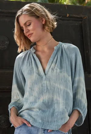Blue River Print Gauze Top