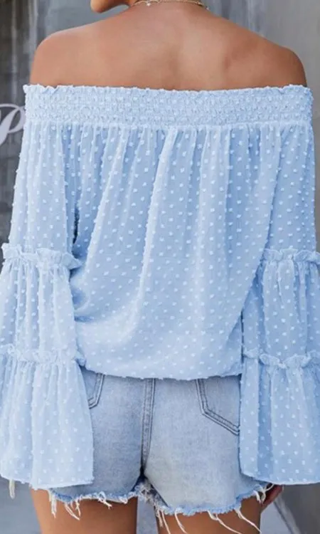 Blushing Blue Smocked Top