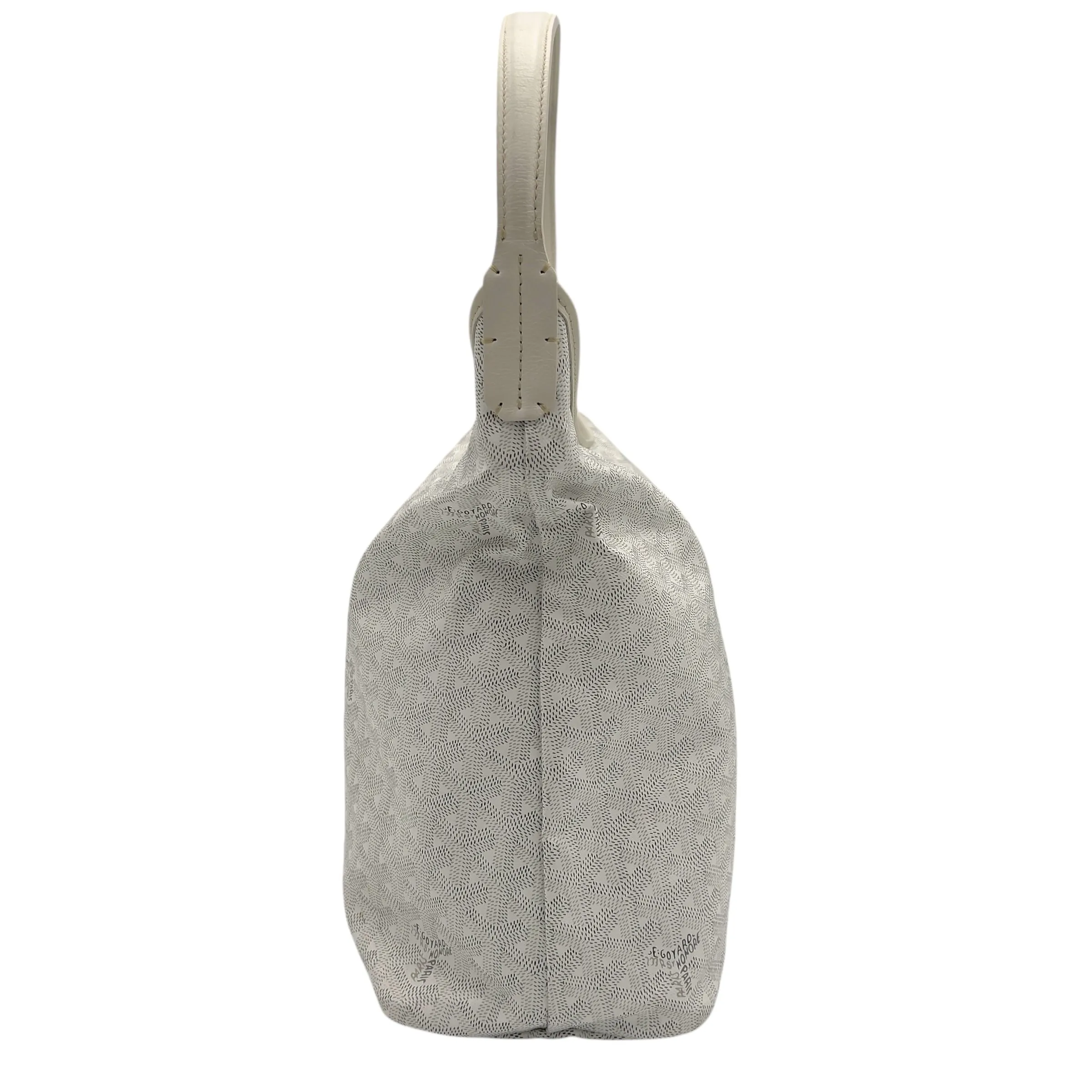 Boheme Tote Bag PM White in Coated Canvas, Silver hardware