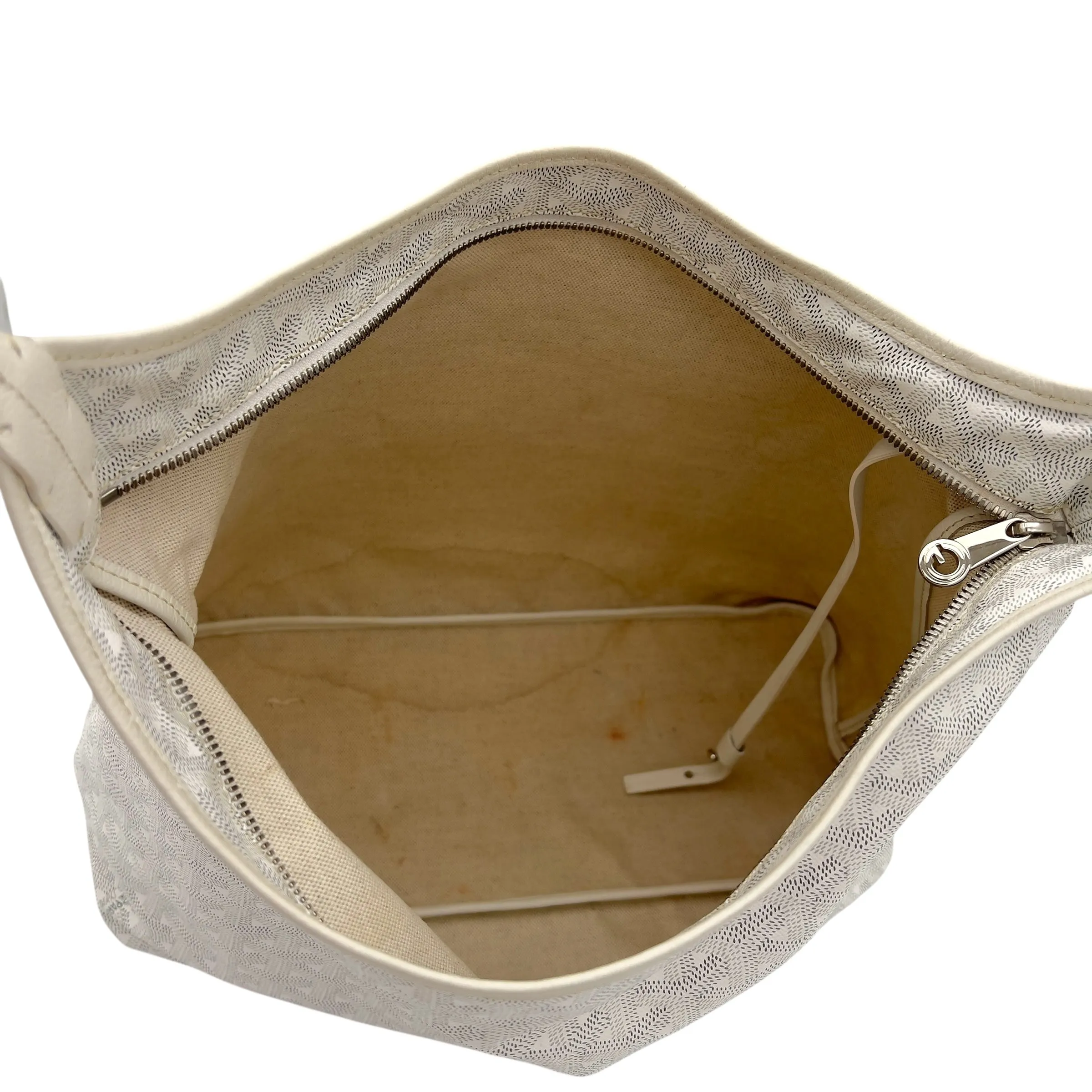 Boheme Tote Bag PM White in Coated Canvas, Silver hardware