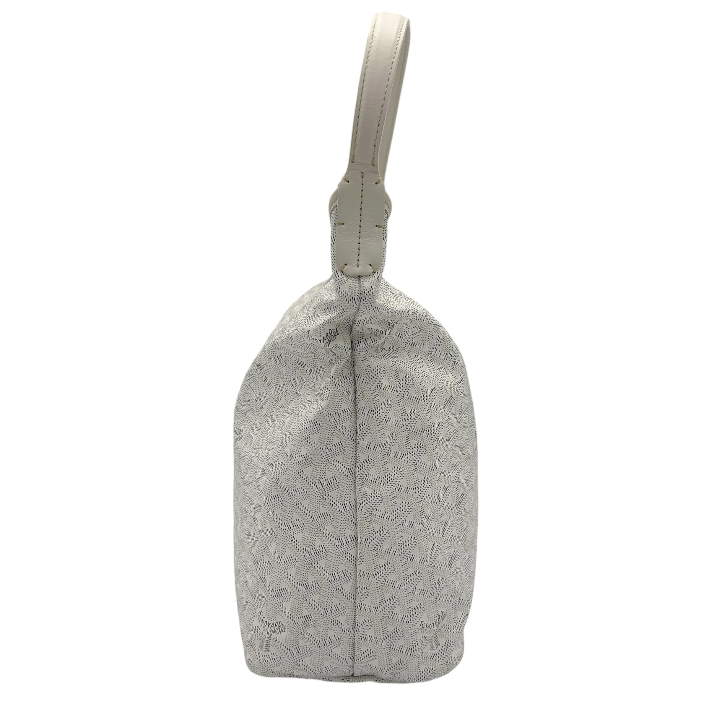 Boheme Tote Bag PM White in Coated Canvas, Silver hardware