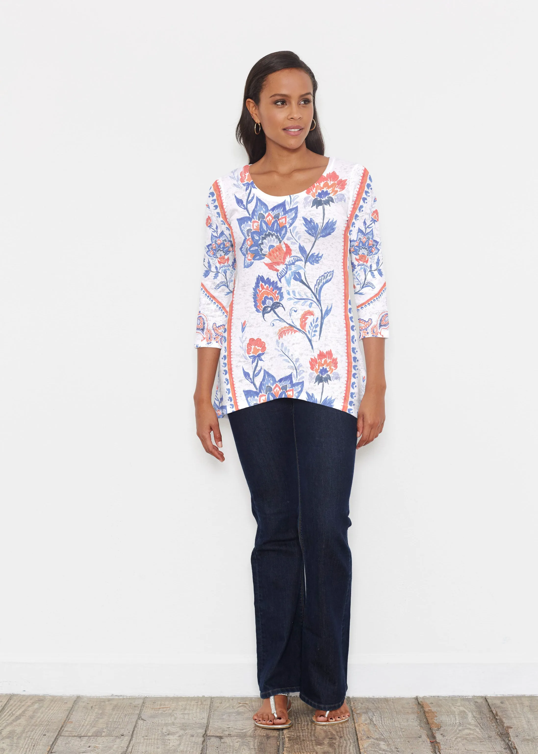 Bohemian Chintz (7847) ~ Katherine Hi-Lo Thermal Tunic