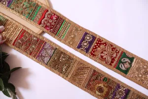 Boho Embroidered Multiple Patterns Trim Lace 9cm - 1 Yard