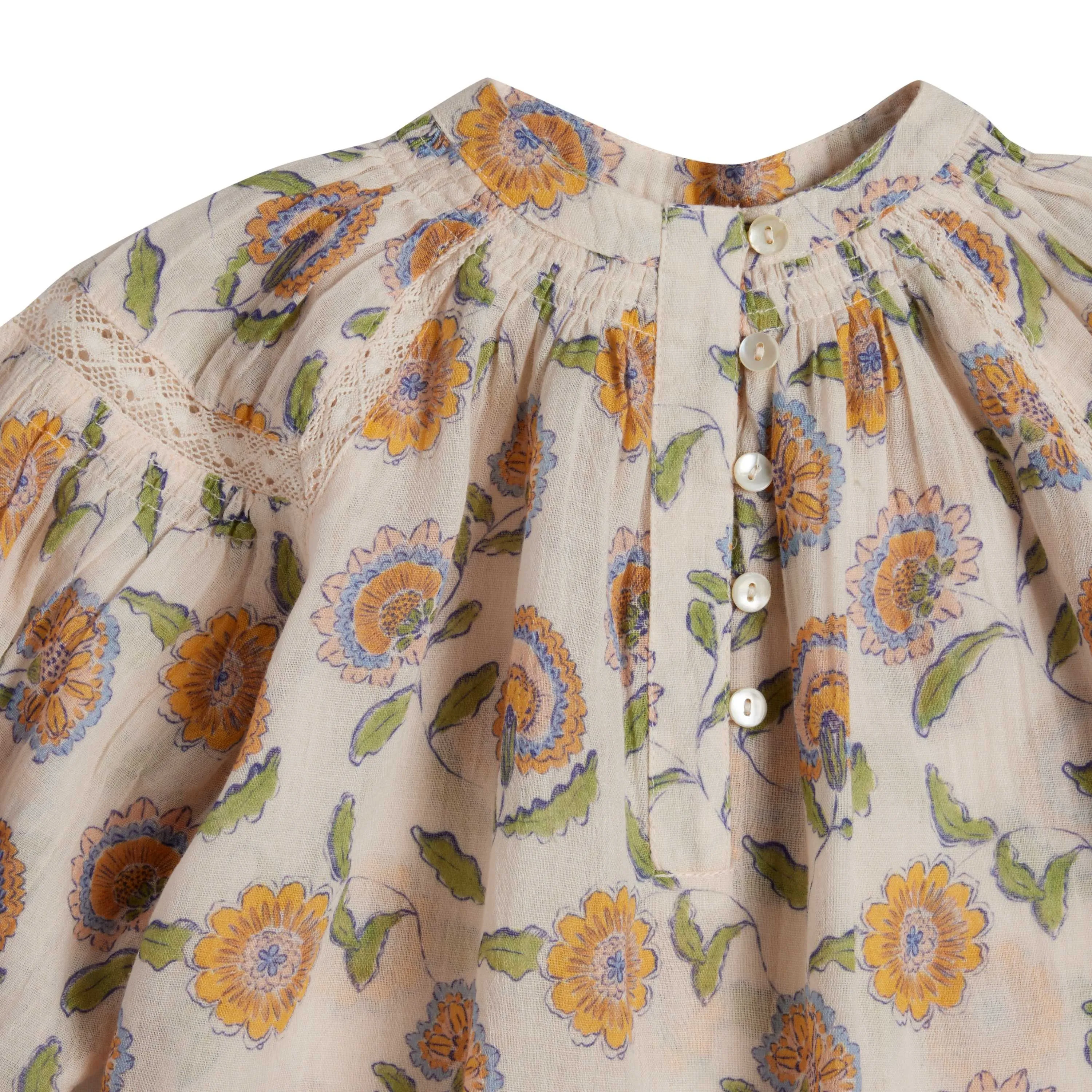 Bonheur du Jour Paris Noura Girl  Woman Blouse - Fleurs Rose